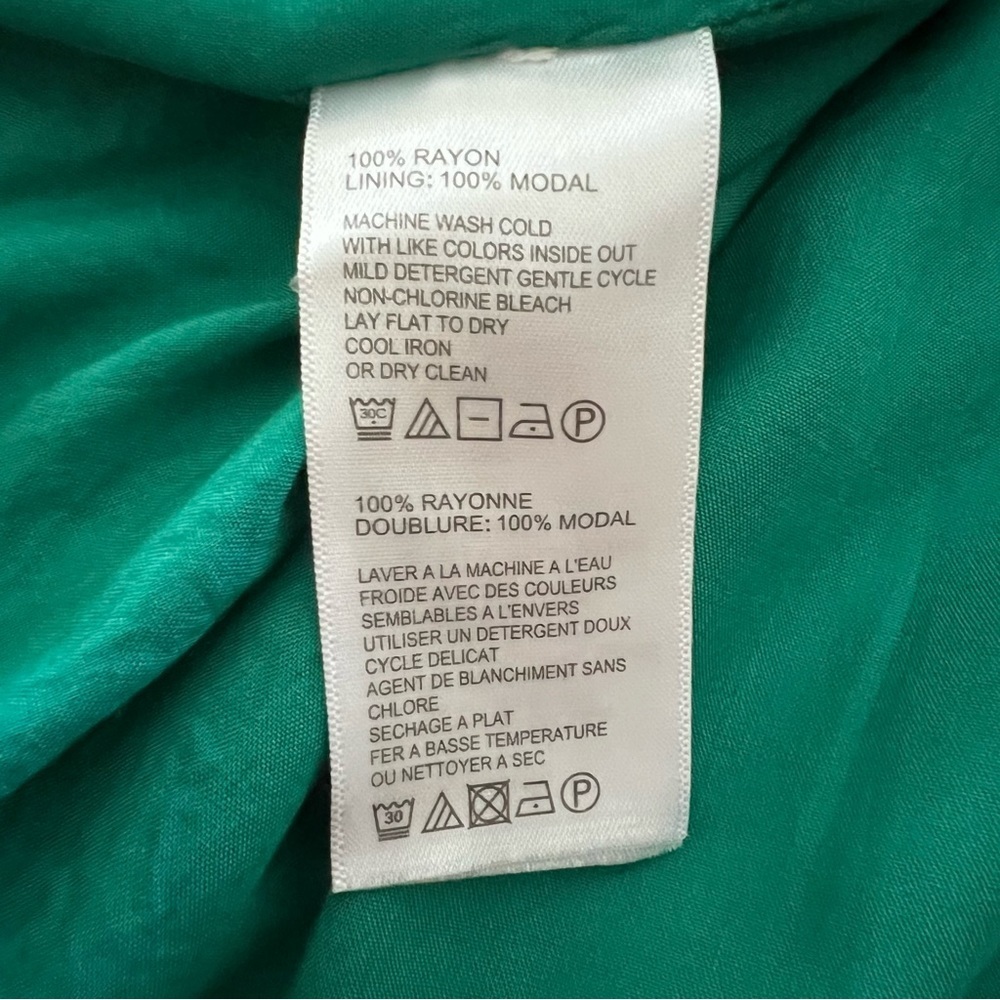 Tommy Bahama Green Caicos Crinkle Off The Shoulder Elastic Waist Women's Dress - Picture 6 of 6